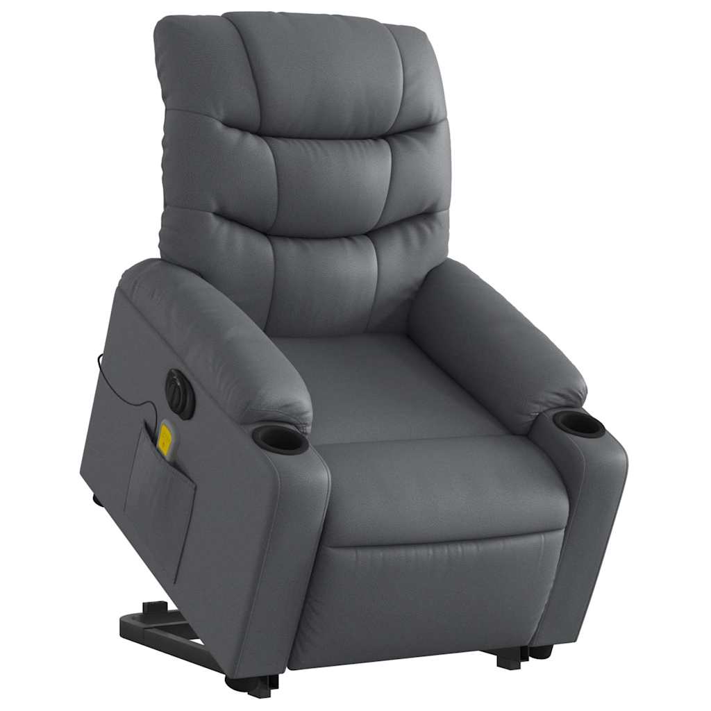 Poltrona Alzapersona Elettrica Reclinabile Grigio in Similpelle | homemem39