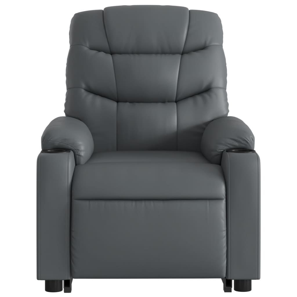 Poltrona Alzapersona Elettrica Reclinabile Grigio in Similpelle - homemem39