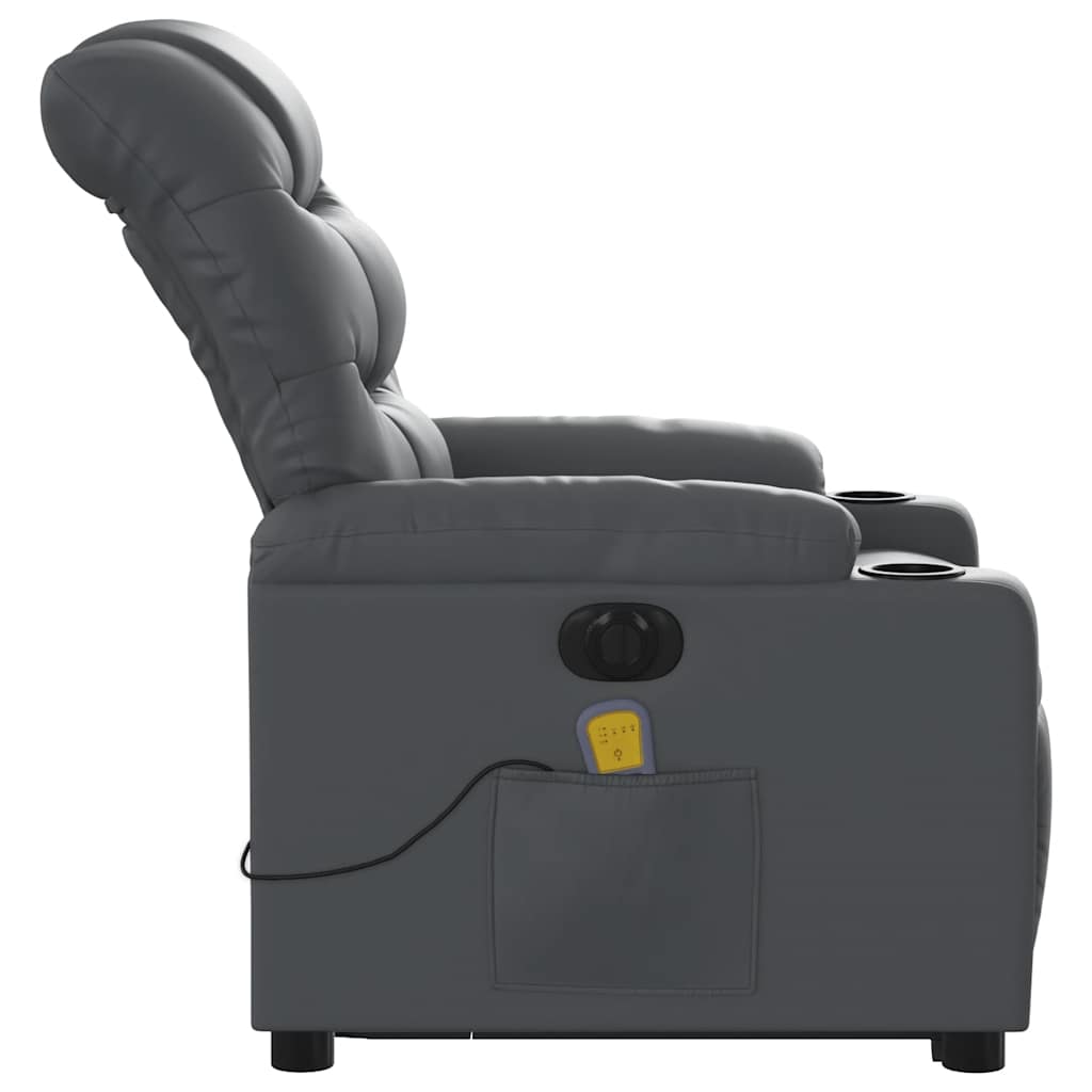 Poltrona Alzapersona Elettrica Reclinabile Grigio in Similpelle | homemem39