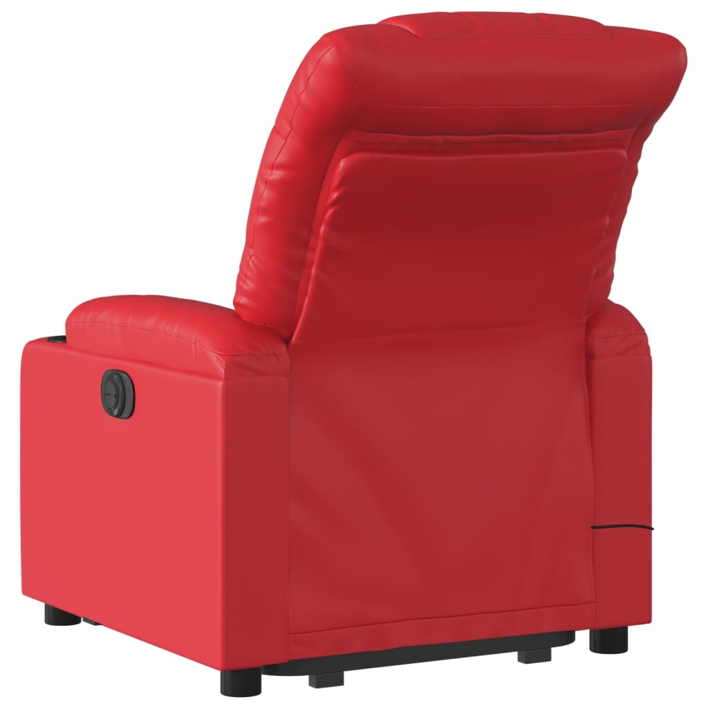 Poltrona Alzapersona Reclinabile Elettrica Rossa in Similpelle | homemem39