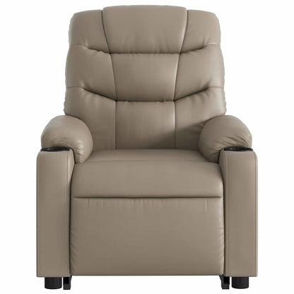 Poltrona Alzapersona Massaggio Elettrica Cappuccino Similpelle | homemem39