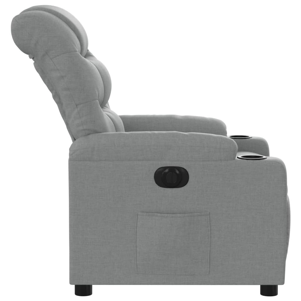 Poltrona Elettrica Reclinabile Grigio Chiaro in Tessuto | homemem39