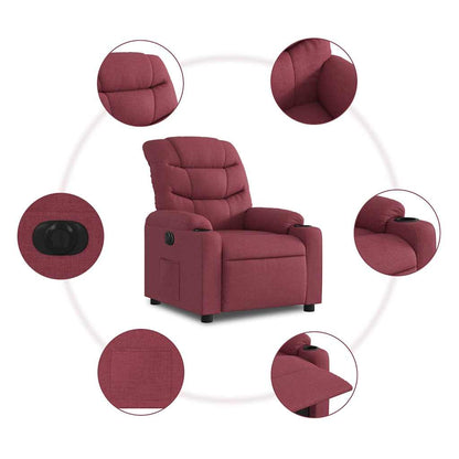 Poltrona Elettrica Reclinabile Rosso Vino in Tessuto | homemem39