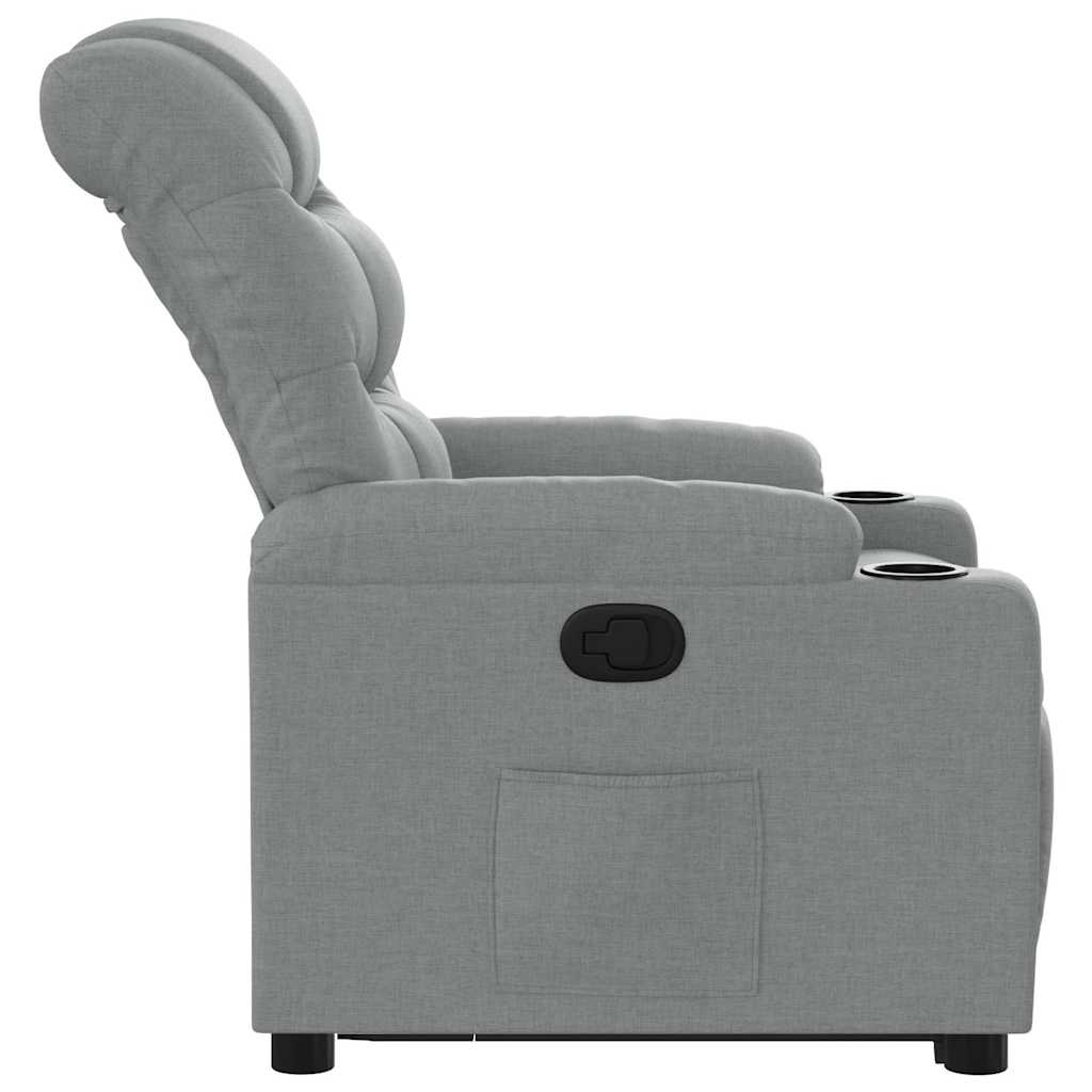 Poltrona Alzapersona Reclinabile Grigio Chiaro in Tessuto | homemem39