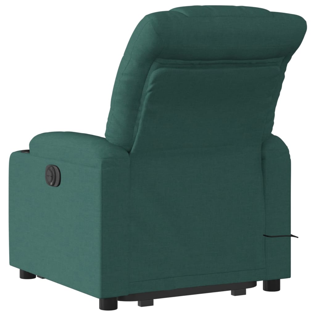 Poltrona Alzapersona Massaggiante Verde Scuro in Tessuto | homemem39
