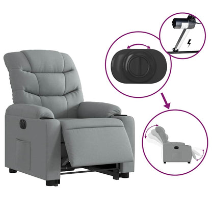 Poltrona Reclinante Alzapersona Elettrica Grigio Chiaro Tessuto | homemem39