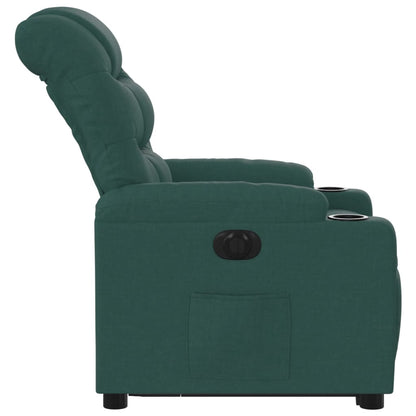 Poltrona Alzapersona Reclinabile Elettrica Verde Scuro Tessuto | homemem39
