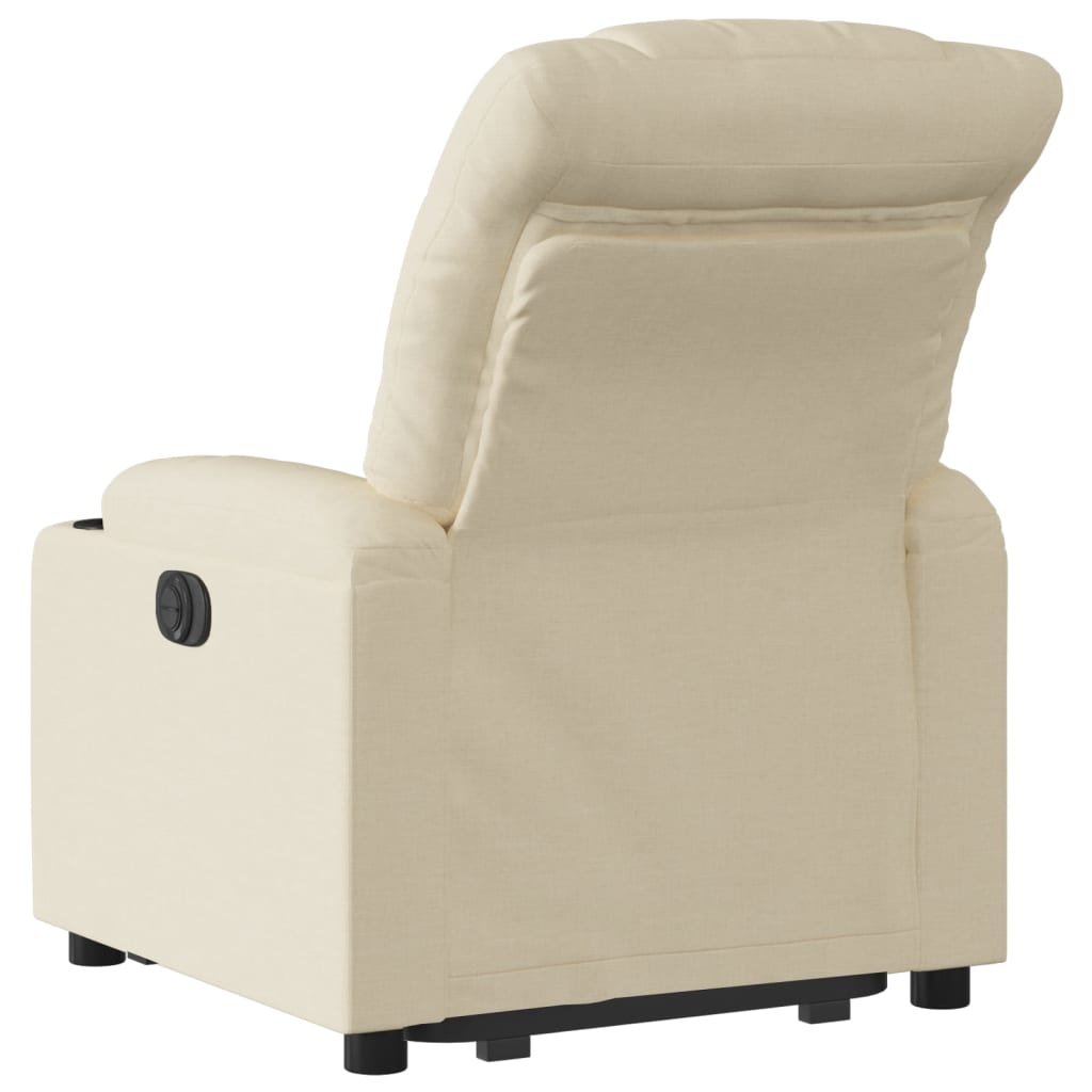 Poltrona Alzapersona Reclinabile Elettrica Crema in Tessuto | homemem39