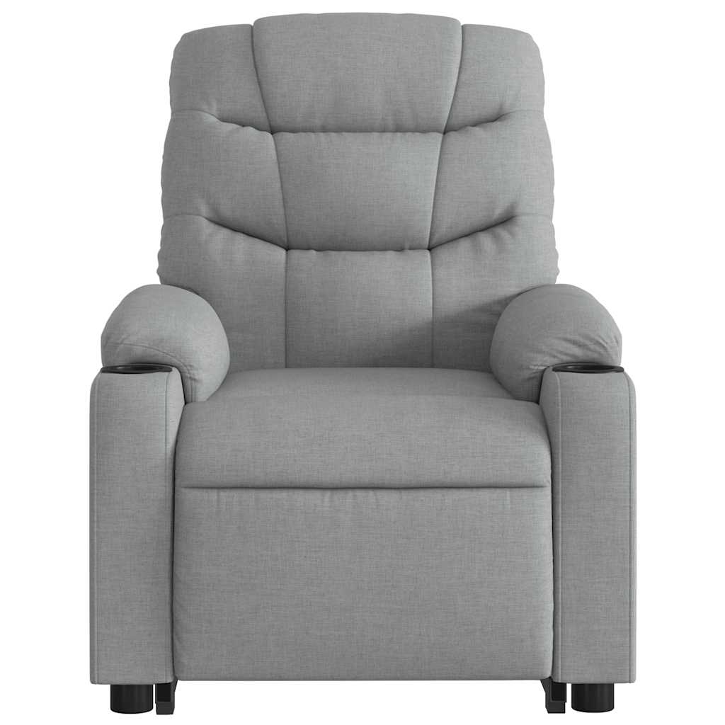 Poltrona Alzapersona Massaggi Elettrica Grigio Chiaro Tessuto | homemem39