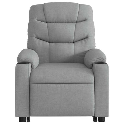 Poltrona Alzapersona Massaggi Elettrica Grigio Chiaro Tessuto | homemem39