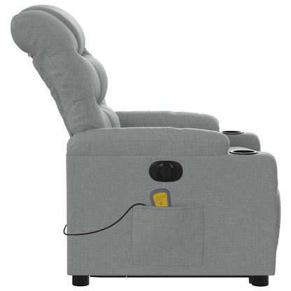 Poltrona Alzapersona Massaggi Elettrica Grigio Chiaro Tessuto | homemem39