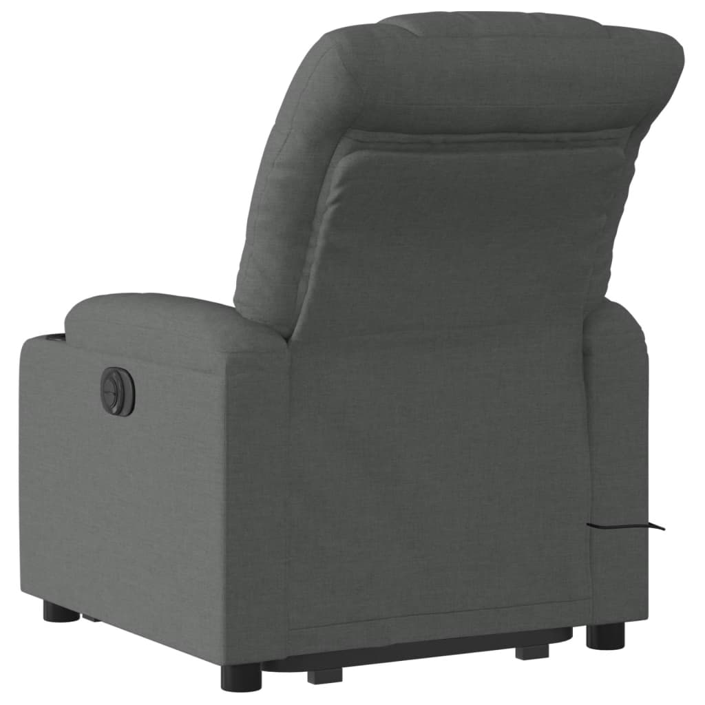 Poltrona Alzapersona Massaggi Elettrica Grigio Scuro Tessuto - homemem39
