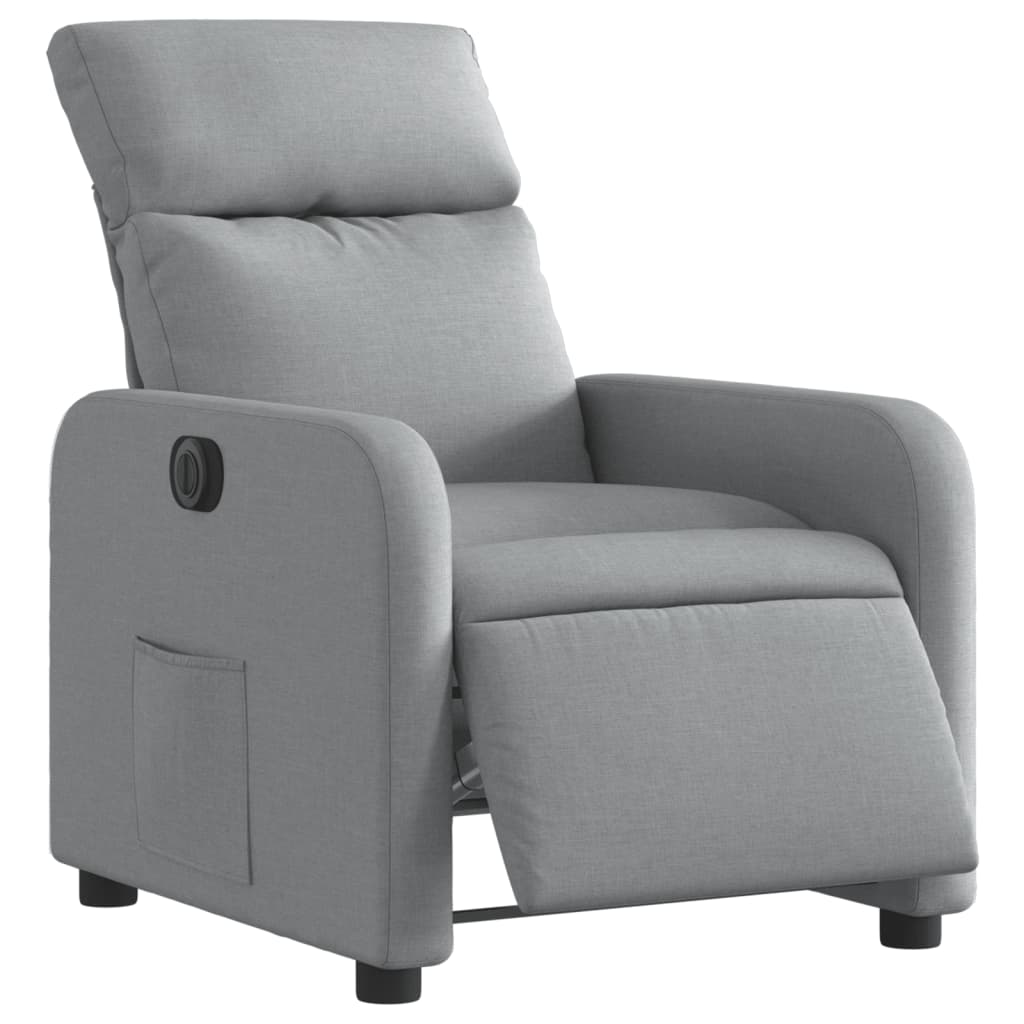 Poltrona Elettrica Reclinabile Grigio Chiaro in Tessuto - homemem39