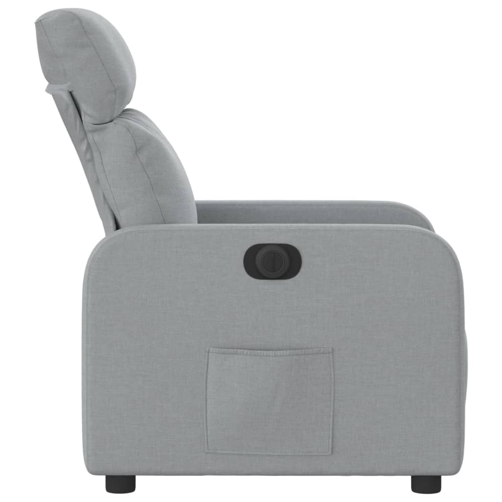 Poltrona Elettrica Reclinabile Grigio Chiaro in Tessuto - homemem39