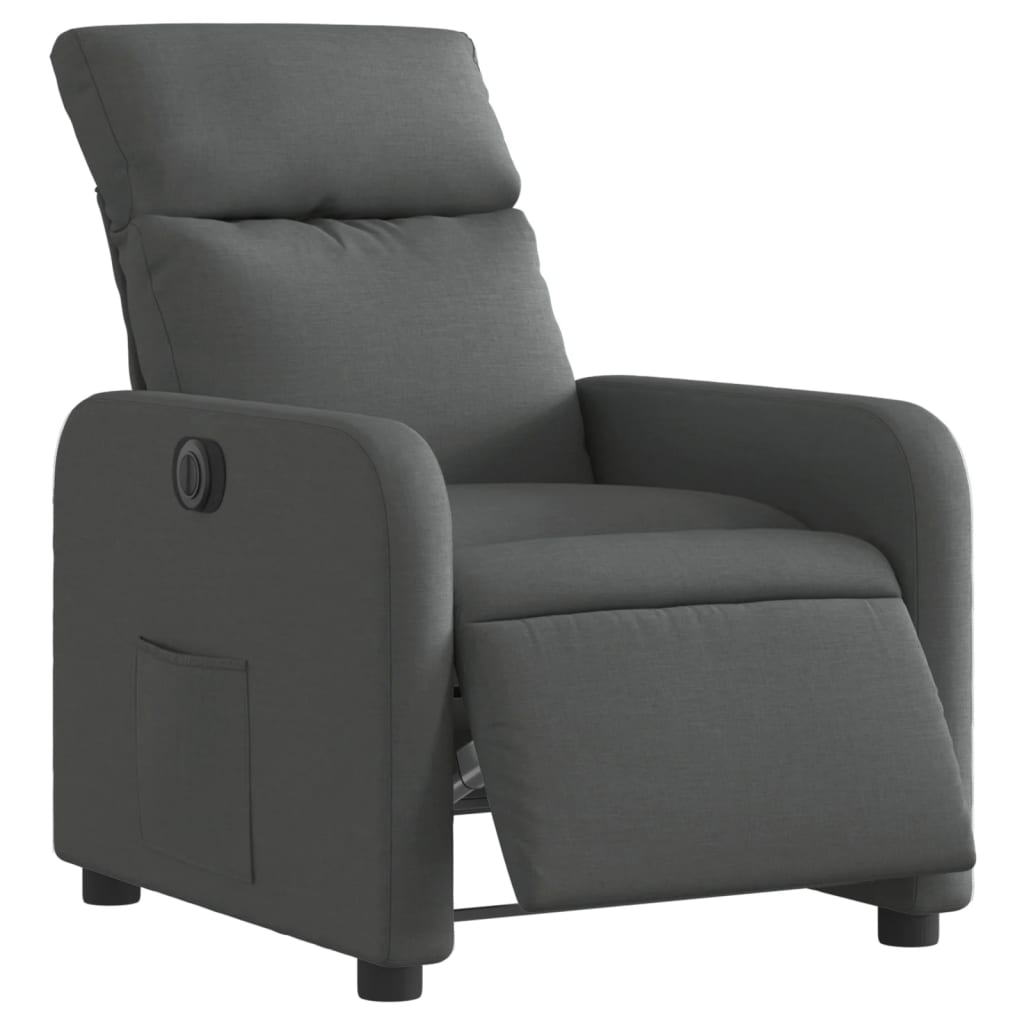 Poltrona Elettrica Reclinabile Grigio Scuro in Tessuto - homemem39