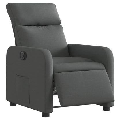 Poltrona Elettrica Reclinabile Grigio Scuro in Tessuto - homemem39