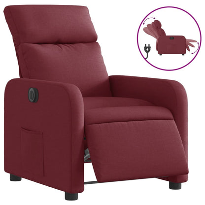 Poltrona Elettrica Reclinabile Rosso Vino in Tessuto | homemem39