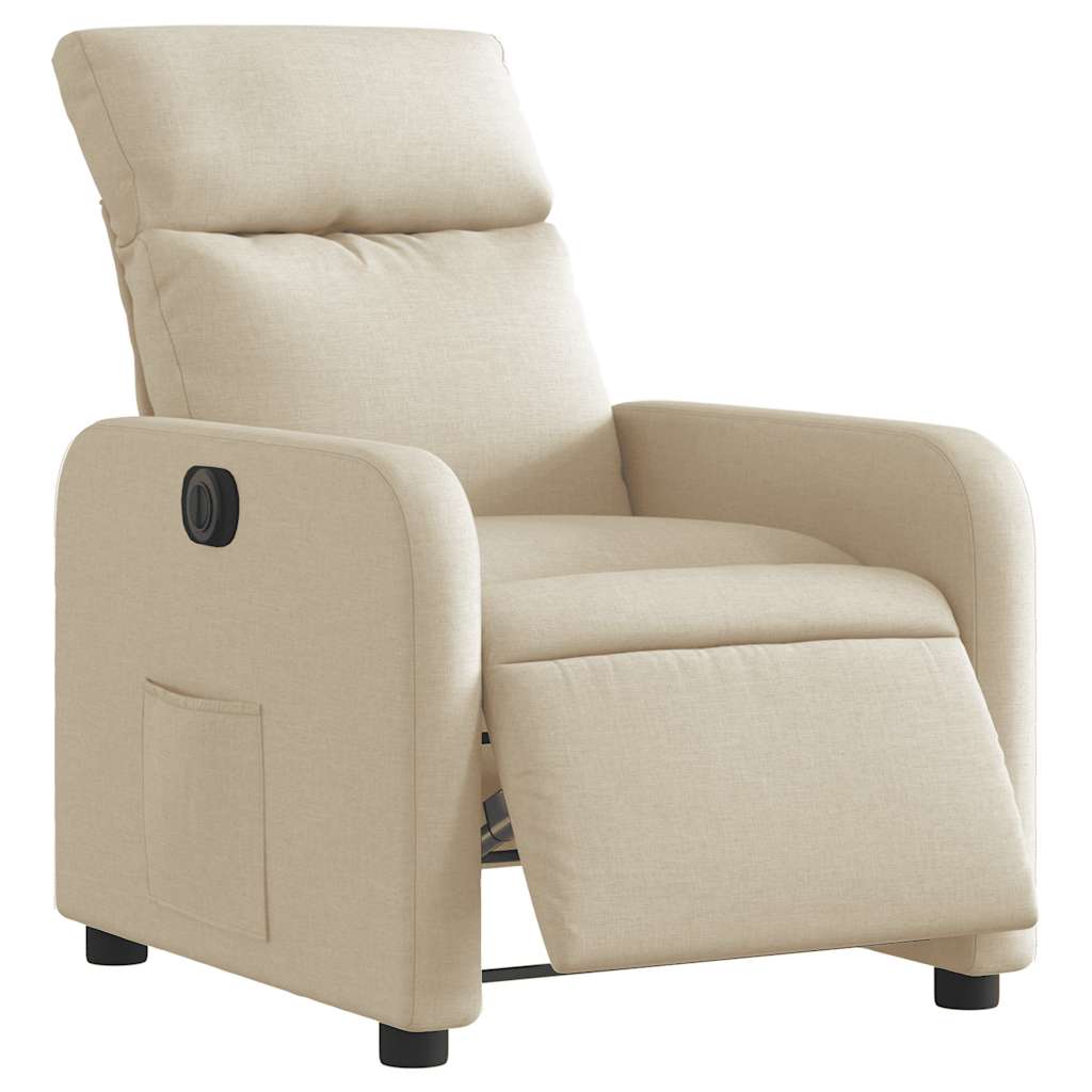 Poltrona Elettrica Reclinabile Crema in Tessuto | homemem39