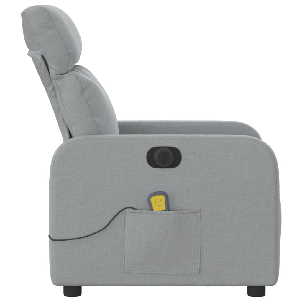 Poltrona Reclinabile Massaggio Elettrica Grigio Chiaro Tessuto - homemem39