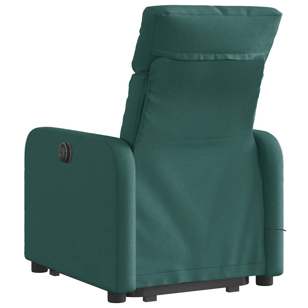 Poltrona Alzapersona Massaggiante Verde Scuro in Tessuto | homemem39