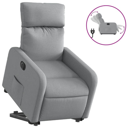 Poltrona Reclinante Alzapersona Elettrica Grigio Chiaro Tessuto - homemem39