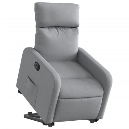 Poltrona Reclinante Alzapersona Elettrica Grigio Chiaro Tessuto - homemem39