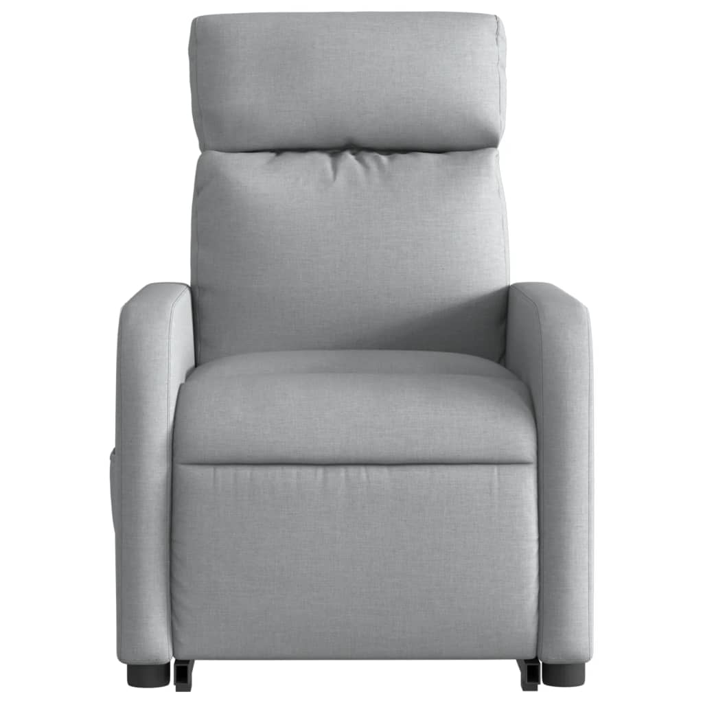 Poltrona Reclinante Alzapersona Elettrica Grigio Chiaro Tessuto - homemem39