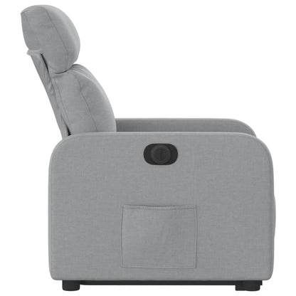 Poltrona Reclinante Alzapersona Elettrica Grigio Chiaro Tessuto - homemem39