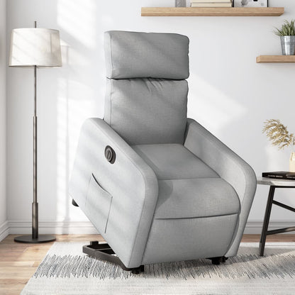 Poltrona Reclinante Alzapersona Elettrica Grigio Chiaro Tessuto - homemem39