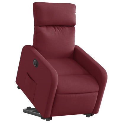 Poltrona Alzapersona Reclinabile Elettrica Rosso Vino Tessuto | homemem39