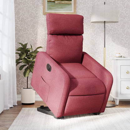 Poltrona Alzapersona Reclinabile Elettrica Rosso Vino Tessuto | homemem39