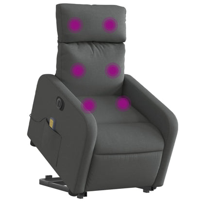 Poltrona Alzapersona Massaggi Elettrica Grigio Scuro Tessuto | homemem39