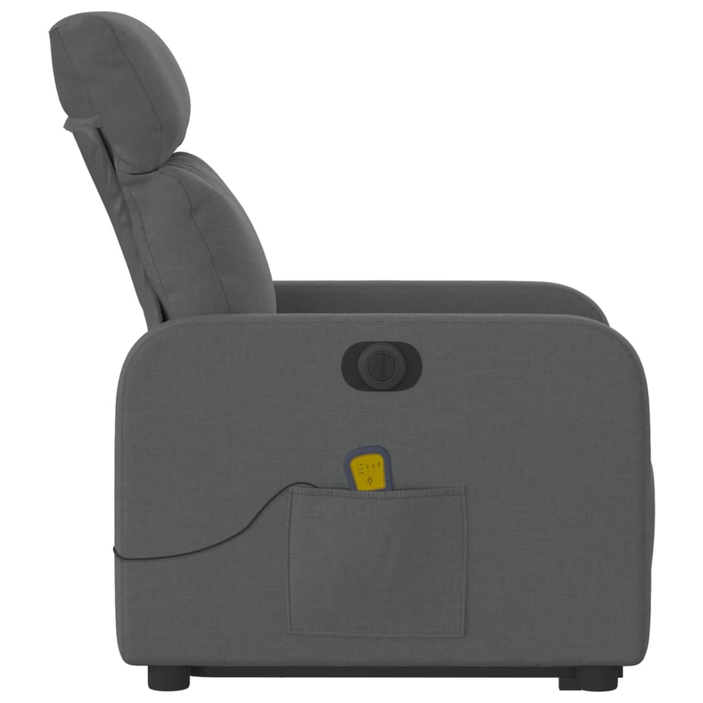 Poltrona Alzapersona Massaggi Elettrica Grigio Scuro Tessuto | homemem39