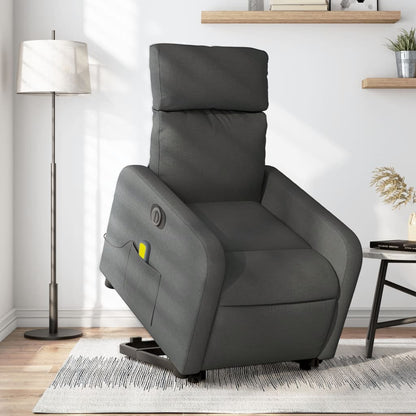 Poltrona Alzapersona Massaggi Elettrica Grigio Scuro Tessuto | homemem39