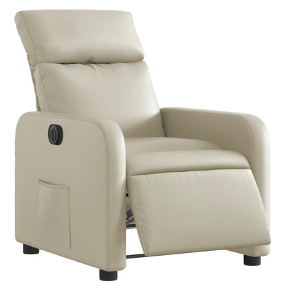 Poltrona Reclinabile Elettrica Crema in Similpelle | homemem39