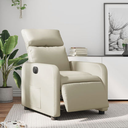 Poltrona Reclinabile Elettrica Crema in Similpelle | homemem39