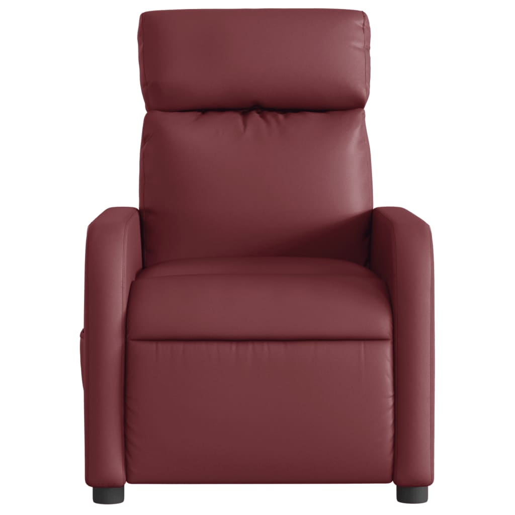 Poltrona Reclinabile Elettrica Rosso Vino in Similpelle | homemem39