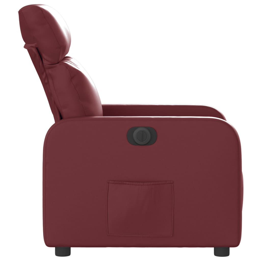 Poltrona Reclinabile Elettrica Rosso Vino in Similpelle | homemem39