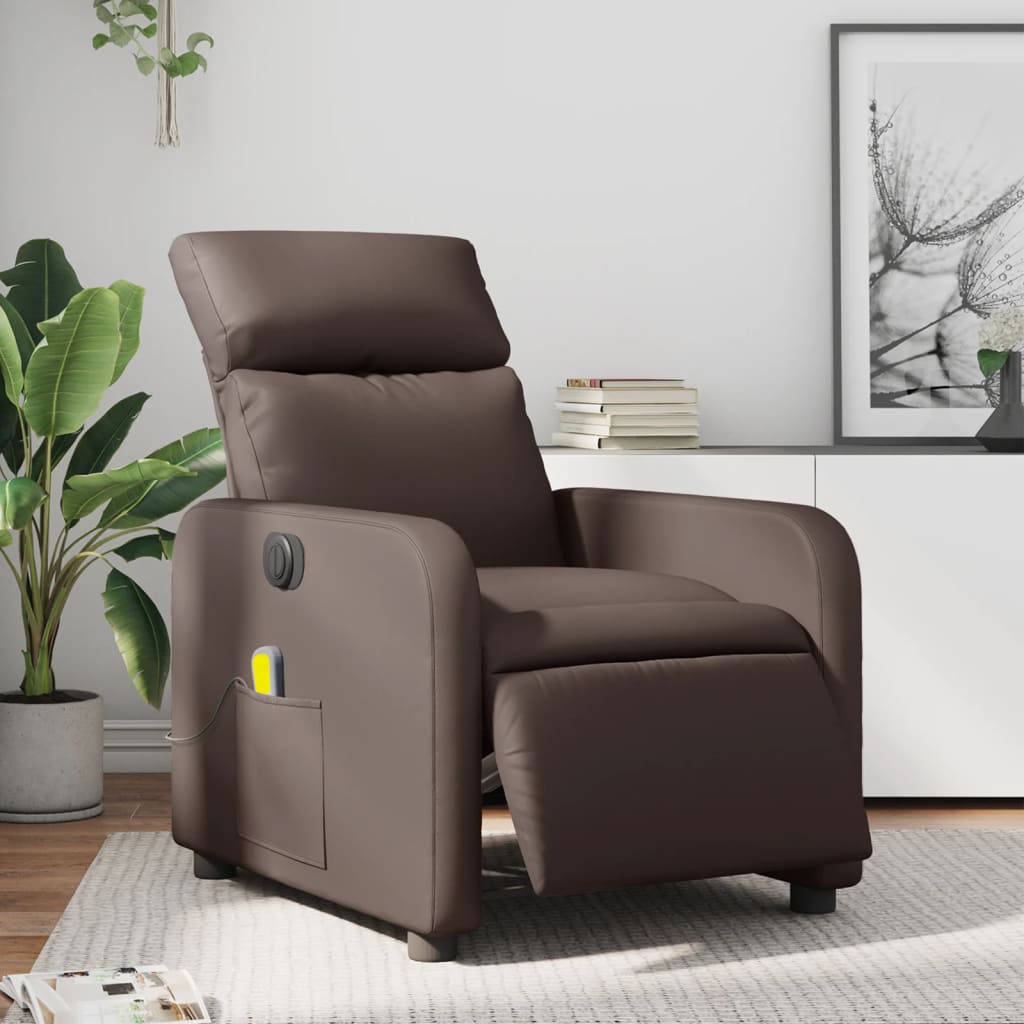 Poltrona Massaggiante Elettrica Marrone in Similpelle | homemem39