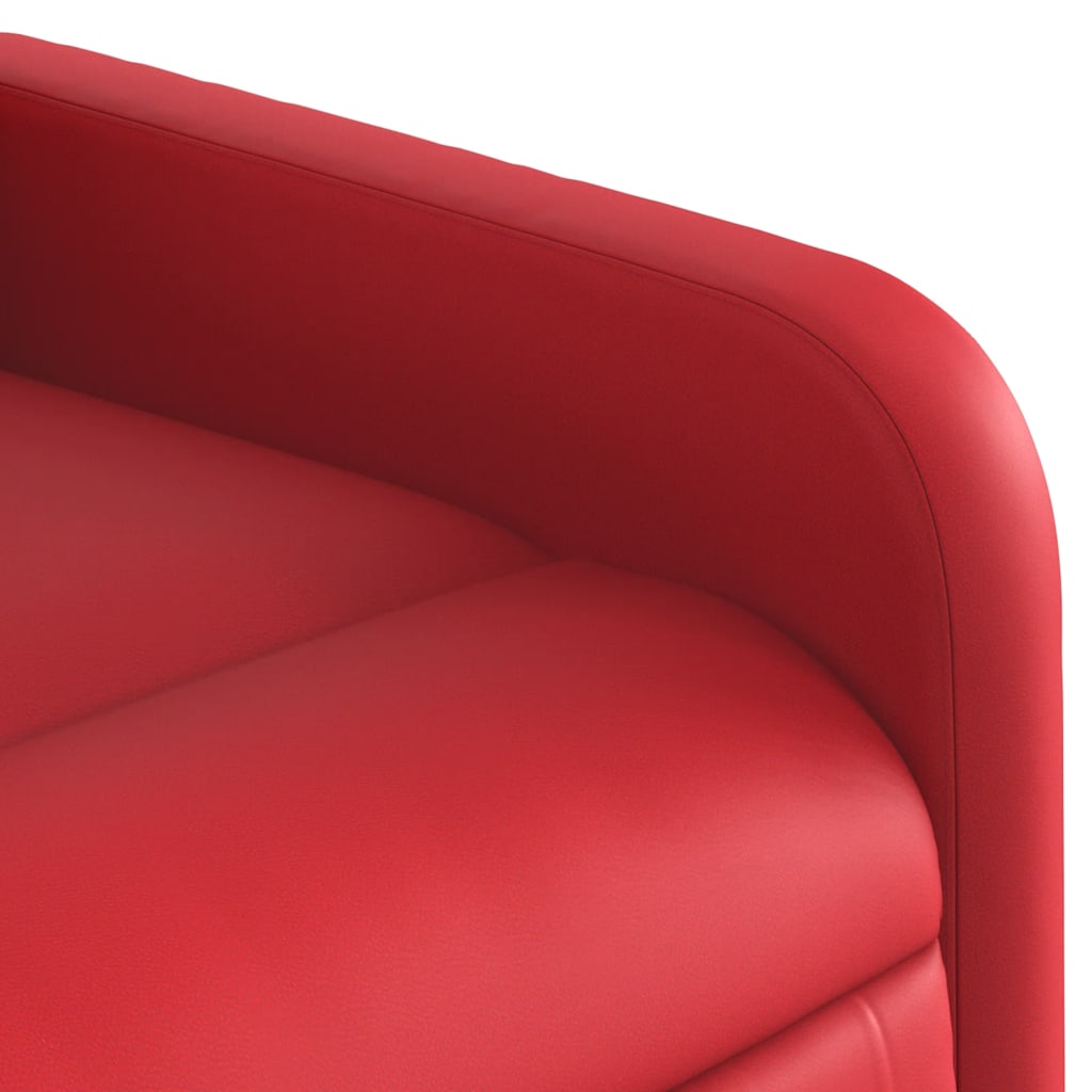 Poltrona Alzapersona Reclinabile Massaggio Rosso in Similpelle | homemem39