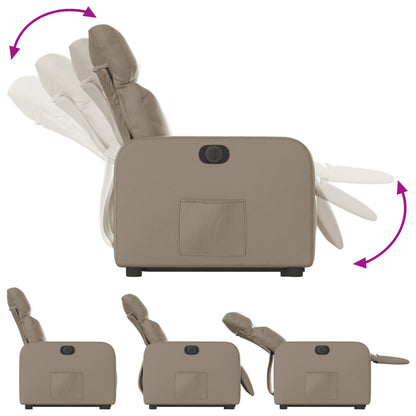 Poltrona Alzapersona Reclinante Elettrica Cappuccino Similpelle - homemem39