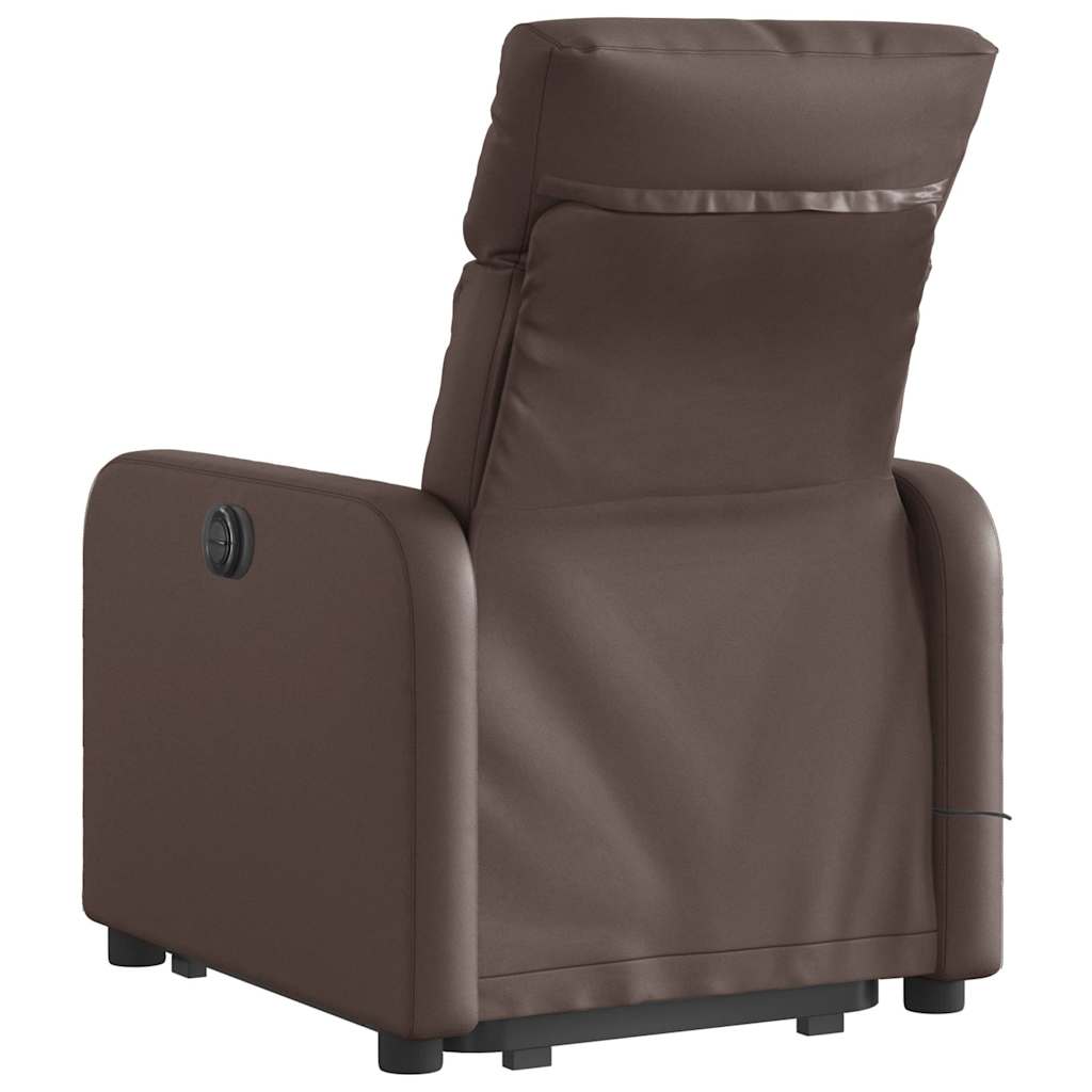 Poltrona Alzapersona Elettrica Reclinabile Marrone Similpelle | homemem39