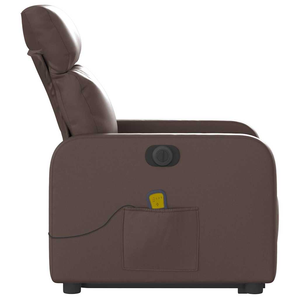 Poltrona Alzapersona Elettrica Reclinabile Marrone Similpelle | homemem39