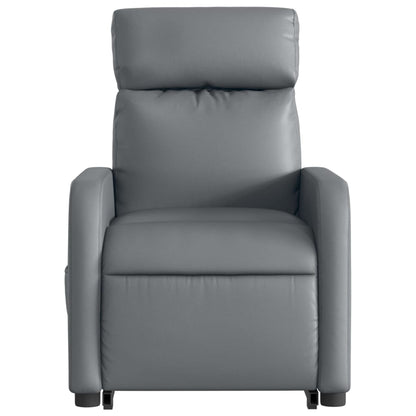 Poltrona Alzapersona Elettrica Reclinabile Grigio in Similpelle - homemem39