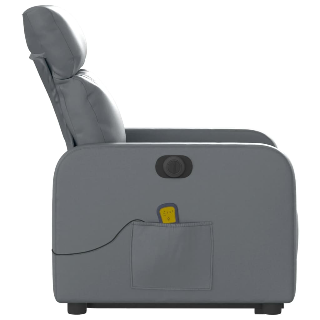 Poltrona Alzapersona Elettrica Reclinabile Grigio in Similpelle - homemem39