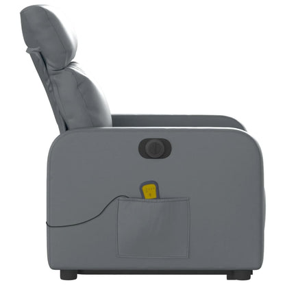 Poltrona Alzapersona Elettrica Reclinabile Grigio in Similpelle - homemem39