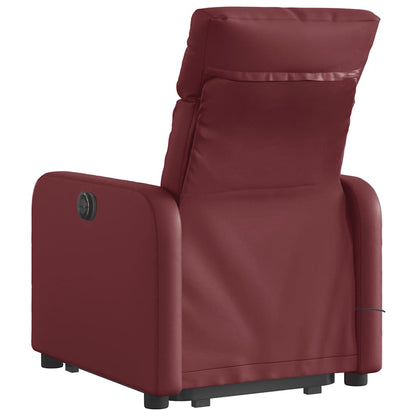 Poltrona Alzapersona Reclinabile Rosso Vino in Similpelle | homemem39