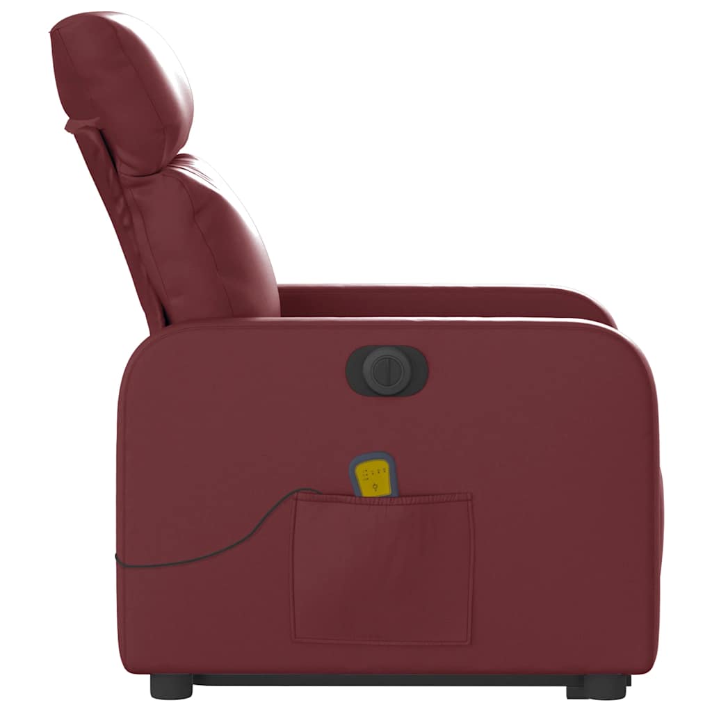 Poltrona Alzapersona Reclinabile Rosso Vino in Similpelle | homemem39