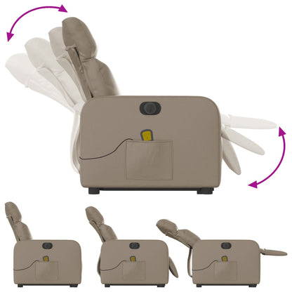 Poltrona Alzapersona Massaggio Elettrica Cappuccino Similpelle - homemem39