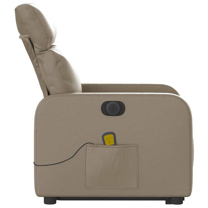 Poltrona Alzapersona Massaggio Elettrica Cappuccino Similpelle | homemem39